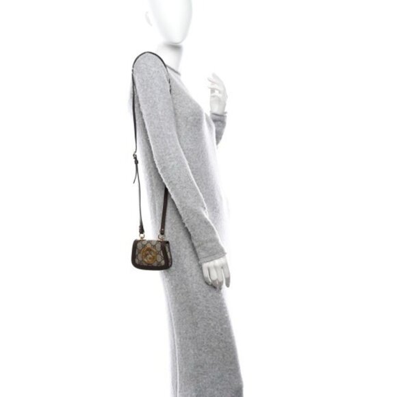 NEW Gucci GG Supreme Monogram Dollar Calfskin Blondie Card Case Wallet Textured - Picture 2 of 10